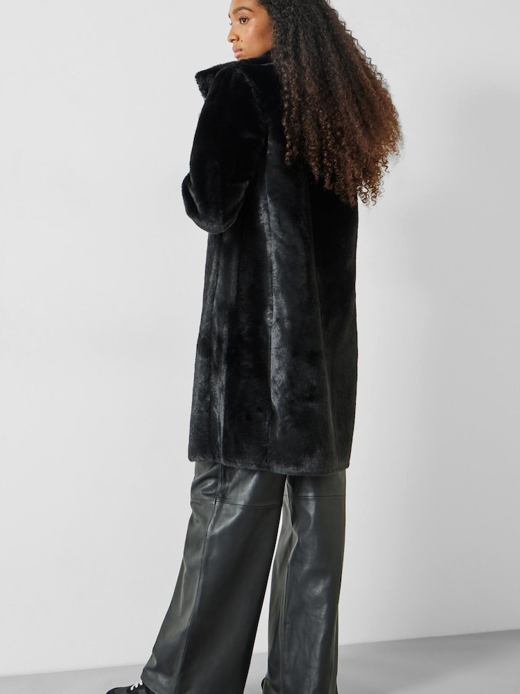 Hush Black Ella Faux Fur Coat - Image 2 of 5