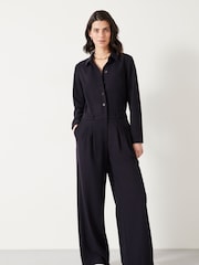 Hush Blue Elora Relaxed Tailored Jumpsuit - Image 1 of 5