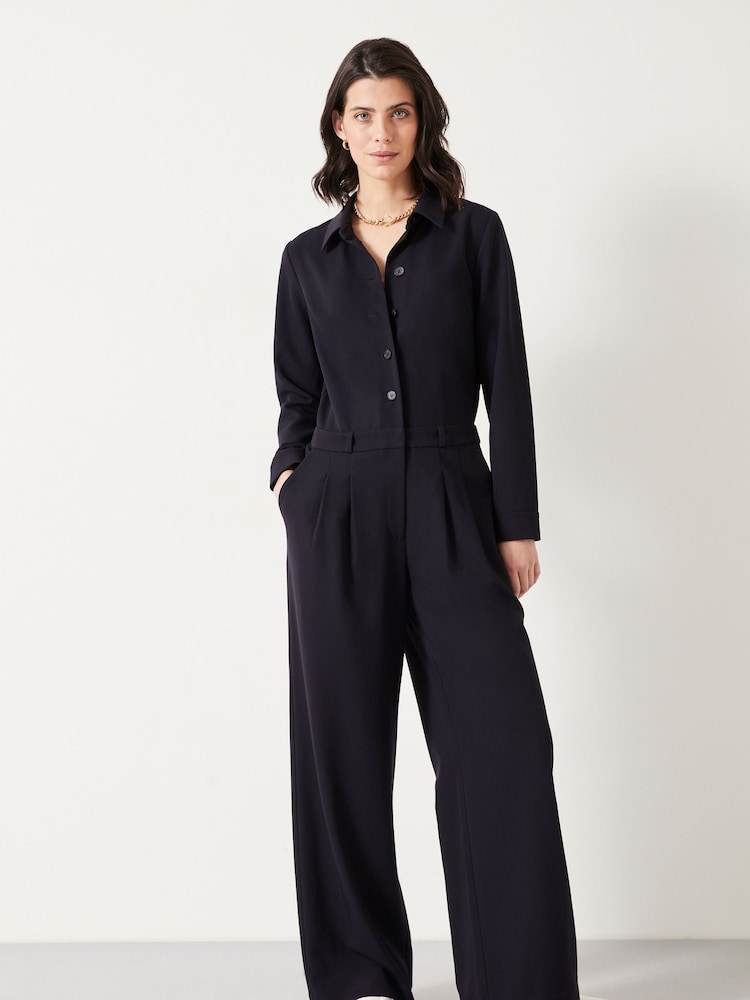 Hush Blue Elora Relaxed Tailored Jumpsuit - Image 1 of 5