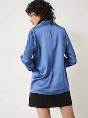 Hush Blue Nadia V-Neck Satin  Blouse - Image 2 of 5