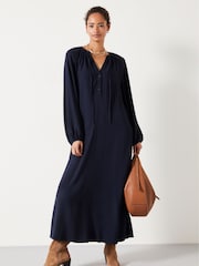 Hush Blue Leilani Gathered Midi Dress - Image 1 of 4