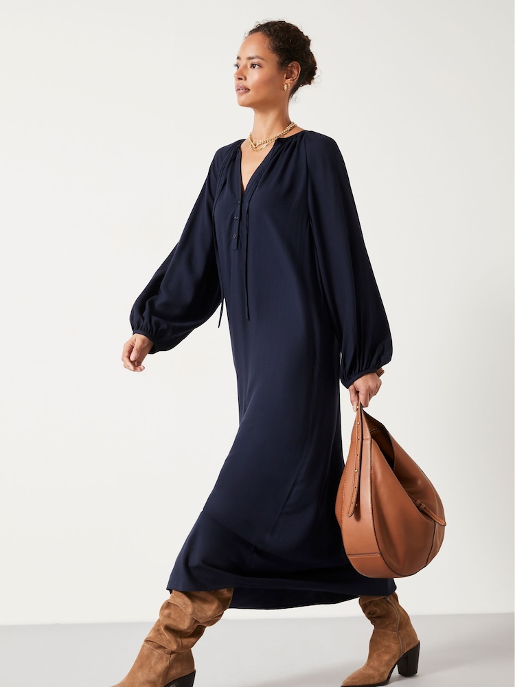 Hush Blue Leilani Gathered Midi Dress - Image 2 of 4