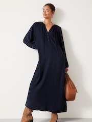 Hush Blue Leilani Gathered Midi Dress - Image 3 of 4