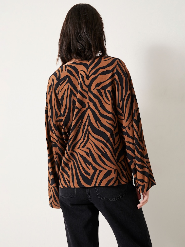 Hush Brown Lauren Notch Neck Top - Image 2 of 5