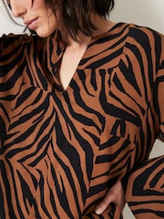 Hush Brown Lauren Notch Neck Top - Image 4 of 5