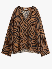 Hush Brown Lauren Notch Neck Top - Image 5 of 5