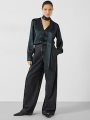 Hush Black Priscilla Satin Tie Blouse - Image 3 of 5