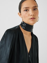 Hush Black Priscilla Satin Tie Blouse - Image 4 of 5