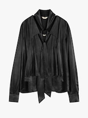 Hush Black Priscilla Satin Tie Blouse - Image 5 of 5