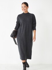 Hush Grey Kara Seam Detail Knitted Dress - Image 1 of 5