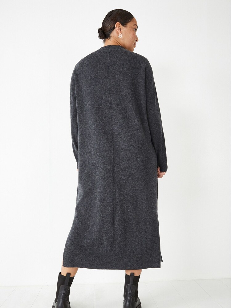 Hush Grey Kara Seam Detail Knitted Dress - Image 2 of 5