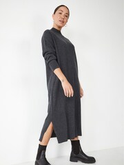 Hush Grey Kara Seam Detail Knitted Dress - Image 3 of 5