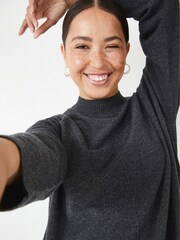 Hush Grey Kara Seam Detail Knitted Dress - Image 4 of 5