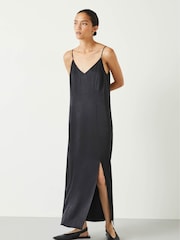 Hush Black Aria Split Midi Dress - Image 1 of 5