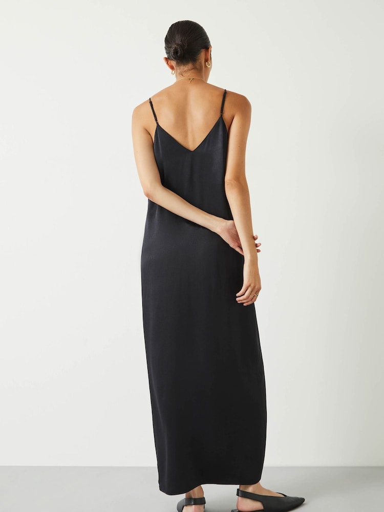 Hush Black Aria Split Midi Dress - Image 2 of 5
