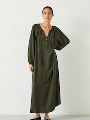 Hush Green Leilani Gathered Midi Dress - Image 1 of 5