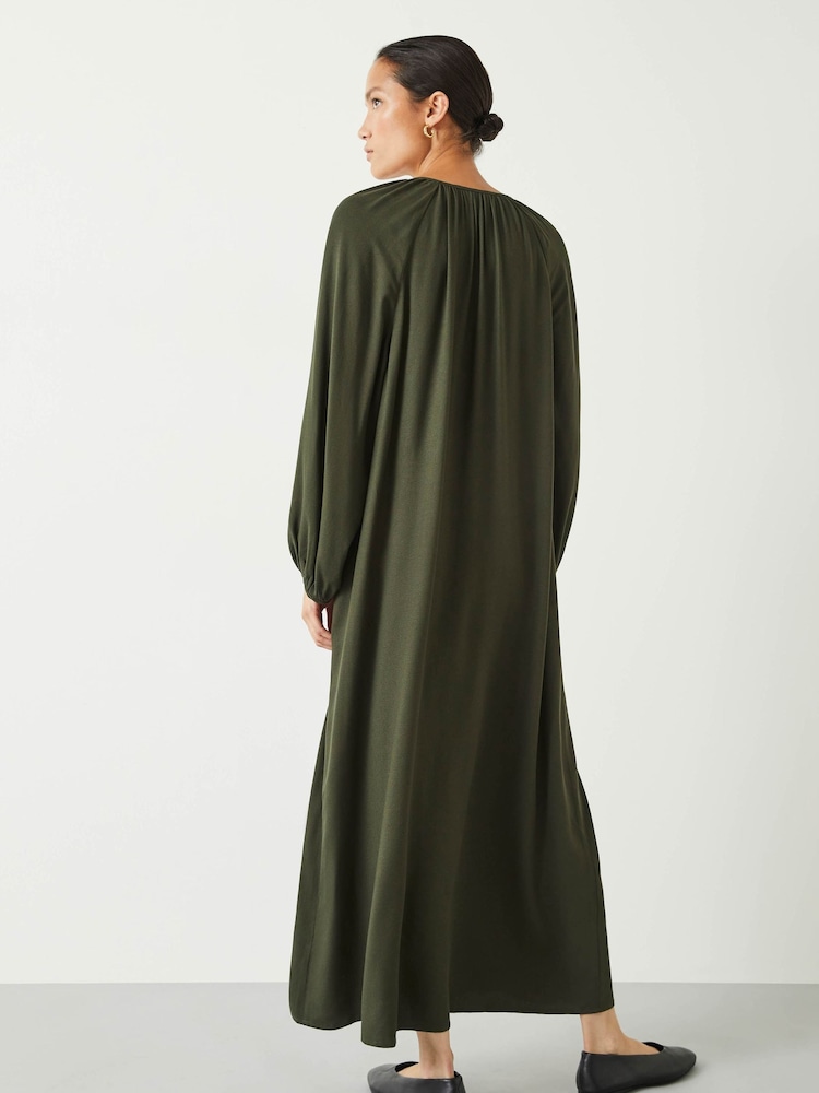 Hush Green Leilani Gathered Midi Dress - Image 2 of 5