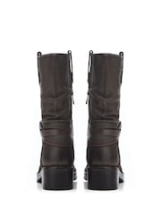 Moda In Pelle Beckette Multi Buckle Mid Height Cleated Ankle Boots - Image 3 of 4