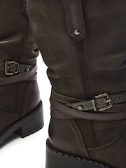 Moda In Pelle Beckette Multi Buckle Mid Height Cleated Ankle Boots - Image 4 of 4