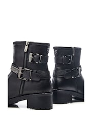 Moda In Pelle Cataner Two Buckle Strap Biker Boots - Image 4 of 4