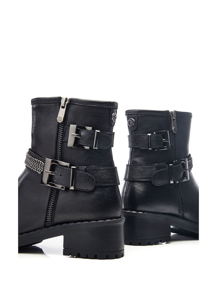Schwarz - Moda in Pelle – Cataner – Bikerstiefel mit zwei Schnallenriemen - Bild 4 von 4 Schwarz - Moda in Pelle – Cataner – Bikerstiefel mit zwei Schnallenriemen - Bild 4 von 4