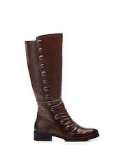 Moda In Pelle Irenne Long Covered Button Cleated Boots - Image 1 of 4