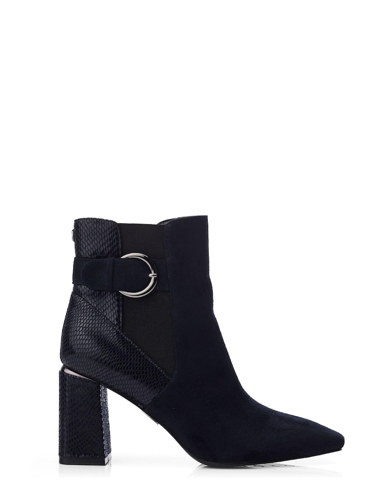 Moda in Pelle Kailee Blue Square Toe Feature Back Ankle Boots - Image 1 of 4