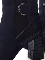 Moda in Pelle Kailee Blue Square Toe Feature Back Ankle Boots - Image 4 of 4