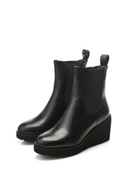 Moda in Pelle Alyce Mid Wedges Cleated Chelsea Black Boots - Image 2 of 4
