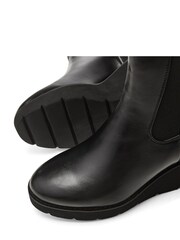 Moda in Pelle Alyce Mid Wedges Cleated Chelsea Black Boots - Image 4 of 4