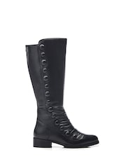 Moda In Pelle Irenne Long Covered Button Cleated Boots - Image 1 of 4