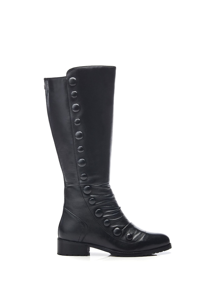 Moda In Pelle Irenne Long Covered Button Cleated Boots - Image 1 of 4