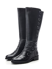 Moda In Pelle Irenne Long Covered Button Cleated Boots - Image 2 of 4