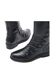 Moda In Pelle Irenne Long Covered Button Cleated Boots - Image 4 of 4