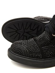 Moda in Pelle Aleyza Black Full Glitz Lace-Up Ankle Boots - Image 4 of 4