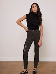 Mint Velvet Khaki Clean Cargo Jeans - Image 1 of 8