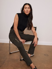 Mint Velvet Khaki Clean Cargo Jeans - Image 2 of 8