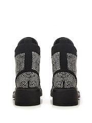 Moda in Pelle Aleyza Black Full Glitz Lace-Up Ankle Boots - Image 3 of 4