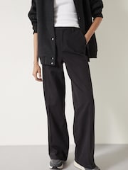 Hush Black Camille Flat Front Cotton Trousers - Image 3 of 5