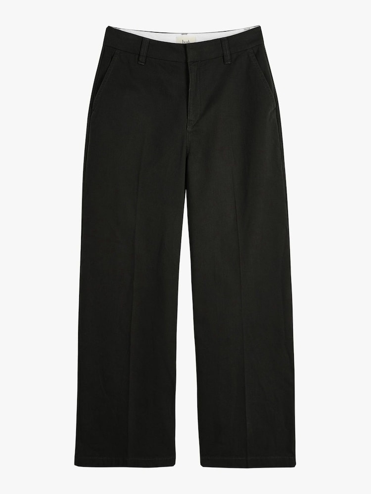 Hush Black Camille Flat Front Cotton Trousers - Image 5 of 5