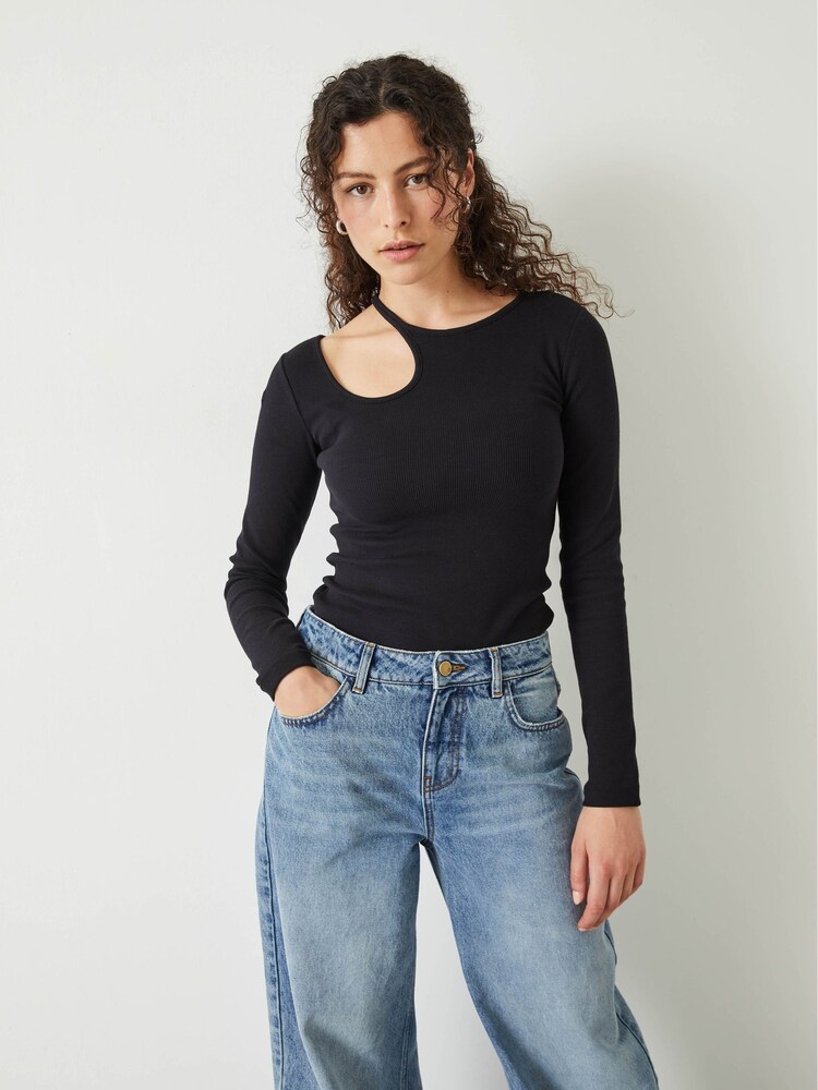 Hush Black Sabina Cut out Long Sleeve Top - Image 2 of 4 Hush Black Sabina Cut out Long Sleeve Top - Image 2 of 4