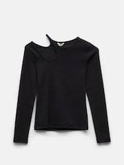 Hush Black Sabina Cut out Long Sleeve Top - Image 4 of 4