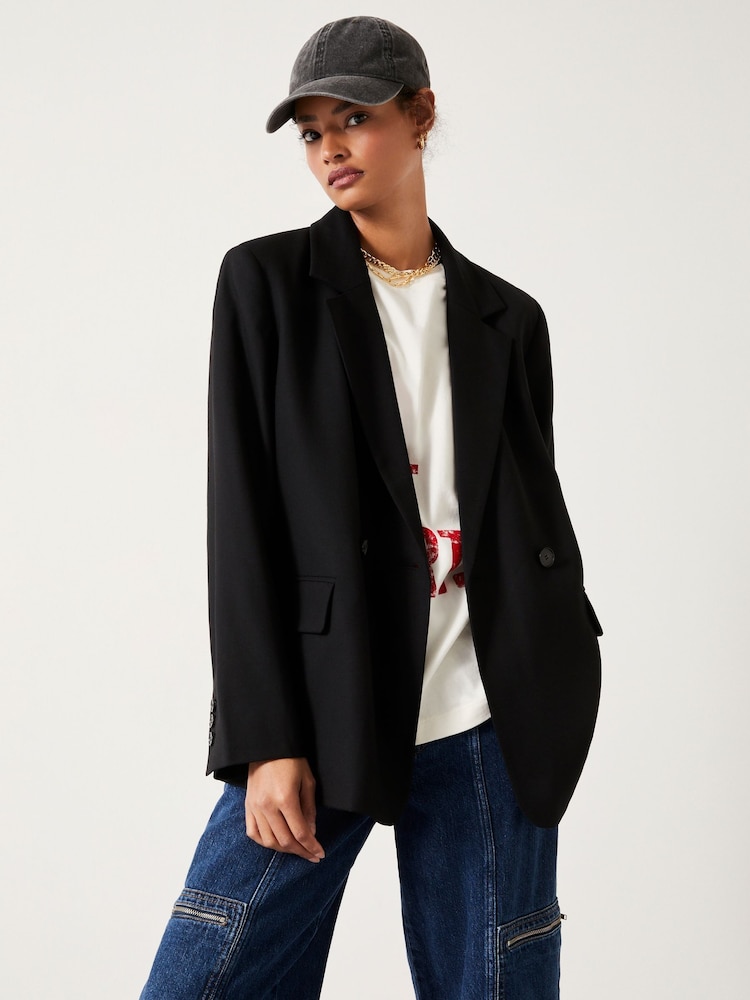 Hush Black Double Breasted Blazer - Image 1 of 5