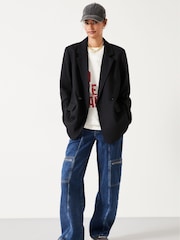 Hush Black Double Breasted Blazer - Image 3 of 5