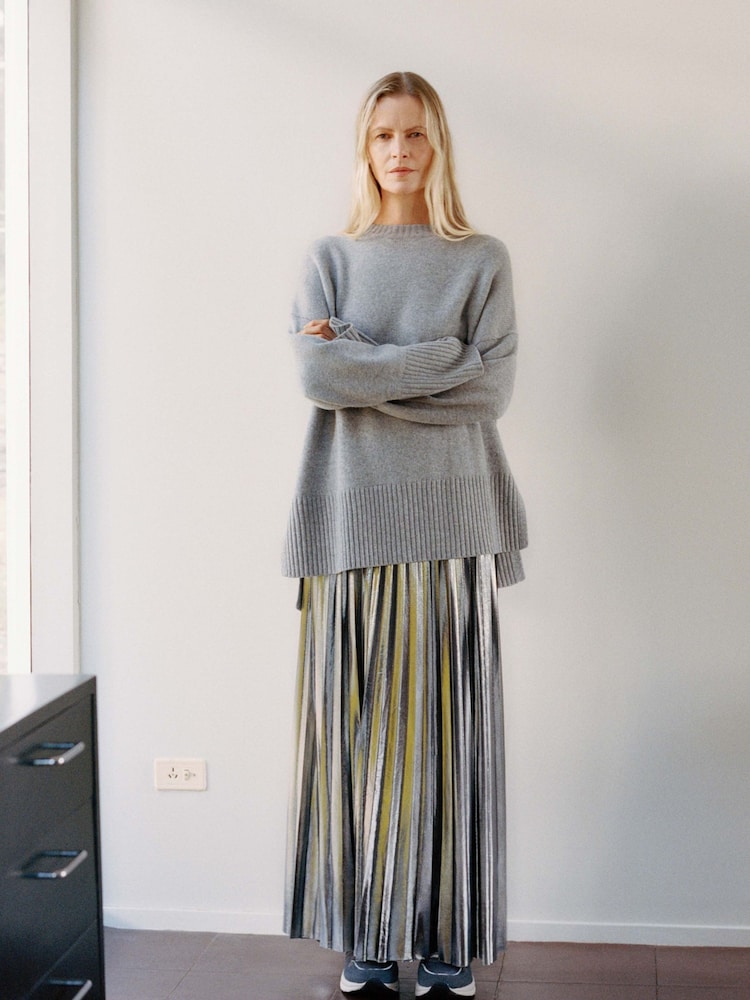 Hush Silver Raven Pleated Maxi Skirt - Image 1 of 5