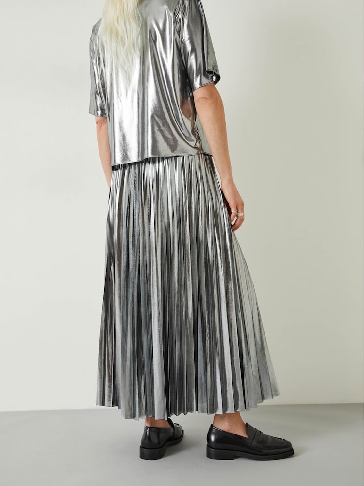 Hush Silver Raven Pleated Maxi Skirt - Image 2 of 5