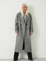 Hush Black Rose Check Double Breasted Coat - Image 2 of 6