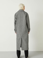 Hush Black Rose Check Double Breasted Coat - Image 3 of 6