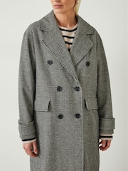 Hush Black Rose Check Double Breasted Coat - Image 5 of 6
