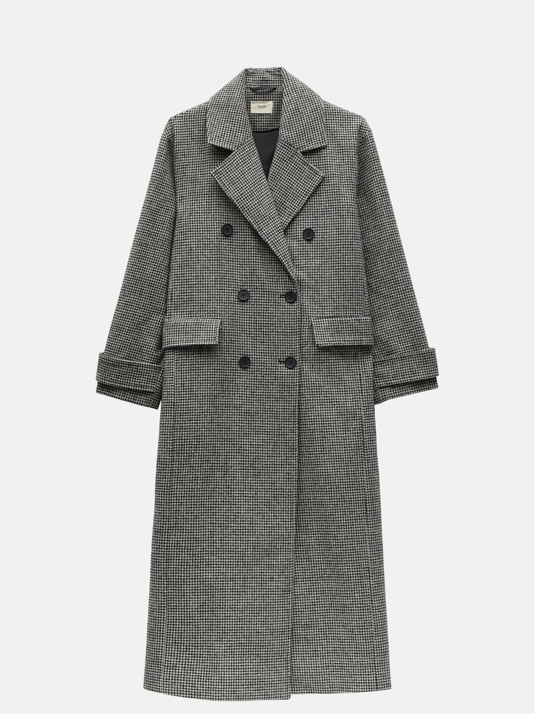Hush Black Rose Check Double Breasted Coat - Image 6 of 6